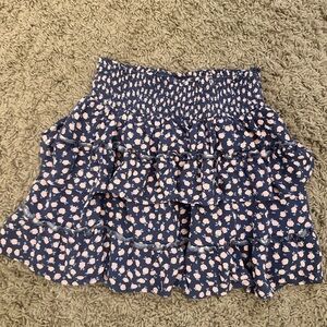 Aerie Navy and Pink Floral Mini Skirt
